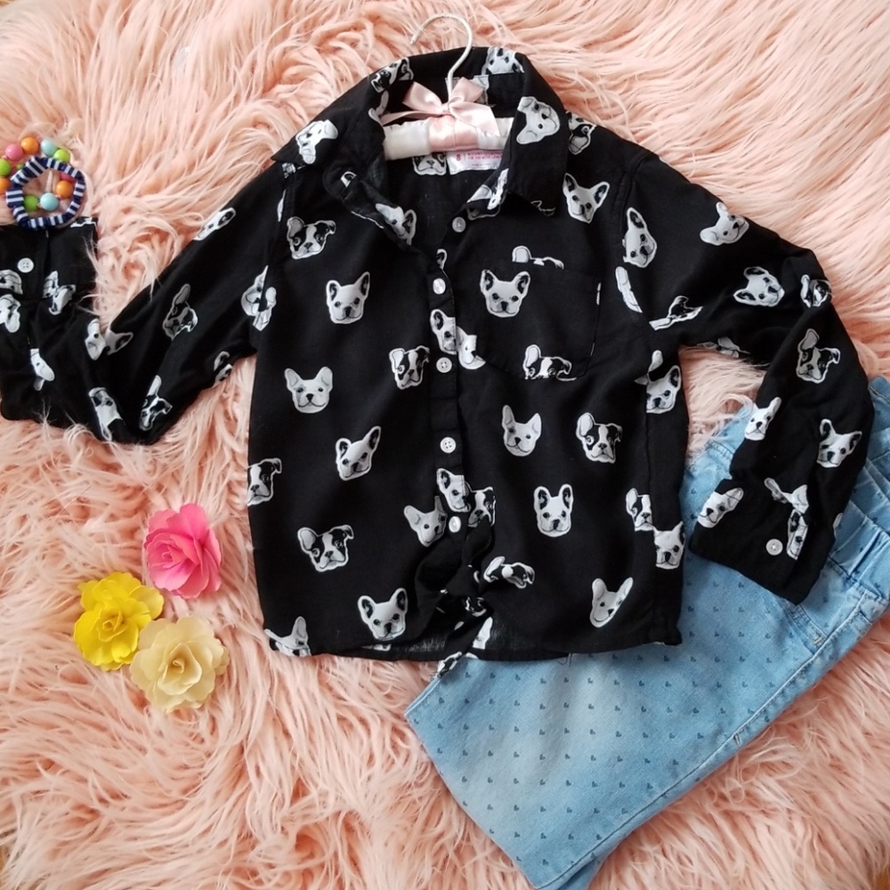 Justice sz 8 cute dog print top